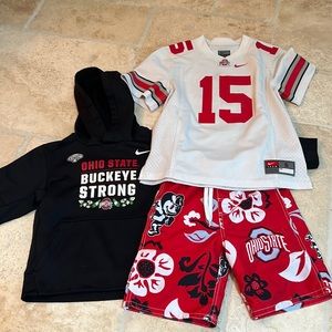 Boys - THE Ohio State Buckeyes Bundle. Football Jersey / Hoodie / Swim trunk